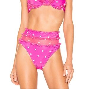 FOR LOVE AND LEMONS TUTTI FRUTTI HIGH WAIST SWIM BOTTOM XS
